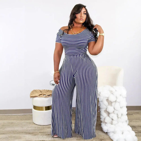 Womens Striped Printed Wide-Neck Short-Sleeve Fashionable Loose Casual Set Dolphin Tracker + Lost Recovery + RFID