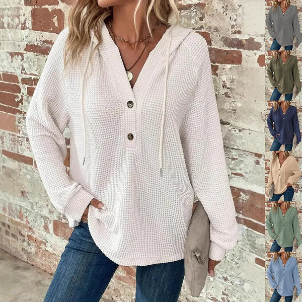 Women’s Waffle Knit Hooded Sweatshirt Dolphin Tracker + Lost Recovery + RFID